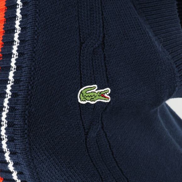 Lacoste Sport Sweater Dress Womens 6 US Navy Blue Orange Trim Nautical Preppy - Picture 10 of 13
